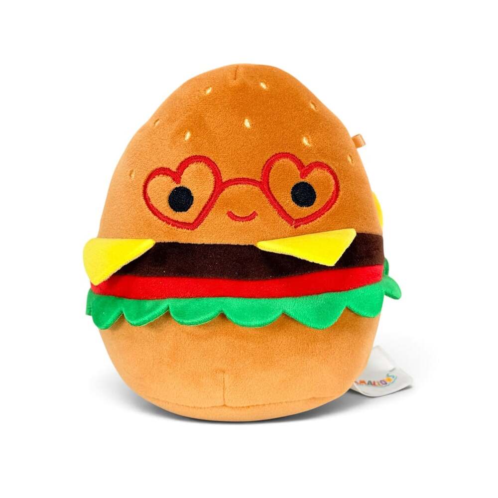 Squishmallows Carl The Cheeseburger Valentine’s Day Glasses Plush Stuffed Toy
